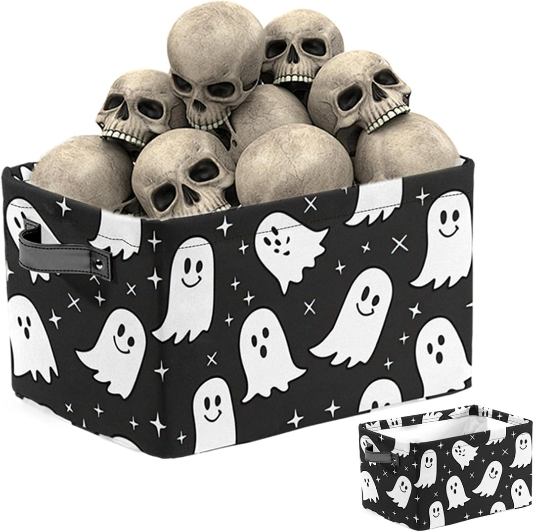 Ghost Basket Rechteckiger Halloween -Boo -Korb mit Griff GREEZ Kinder Kinder ARTEGRAGE ERGANGENDER E