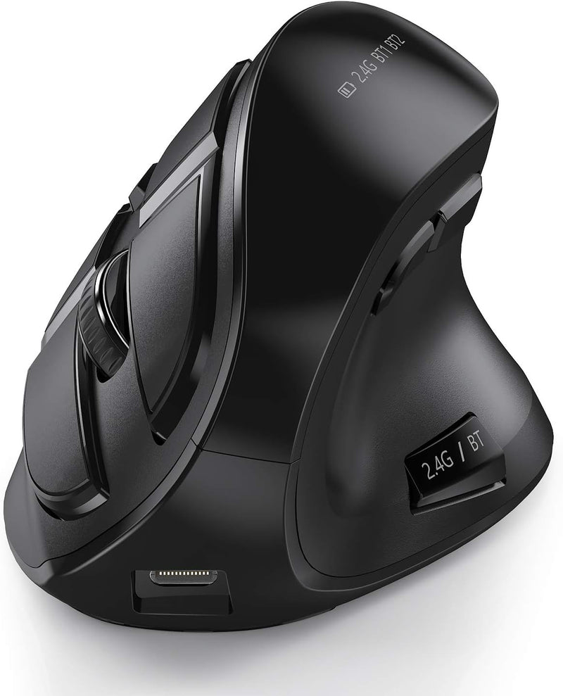 seenda Vertikale Ergonomische Kabellose Maus(Dual Bluetooth +2.4G Wiederaufladbare Gaming Funkmaus,
