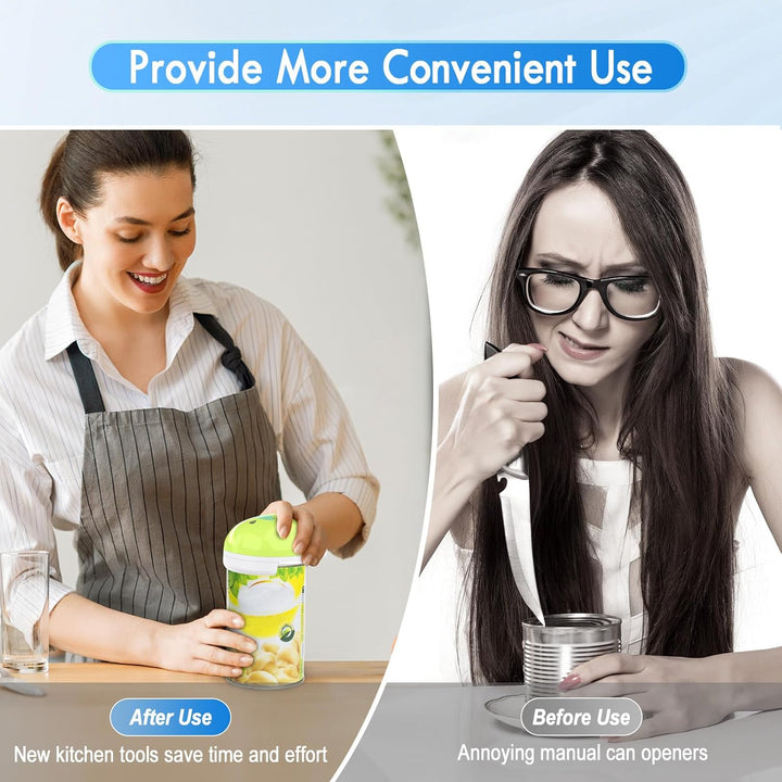Elektrischer Dosenöffner, Automatischer Dosenöffner mit One-Touch-Bedienung, sicher für alle Dosengr