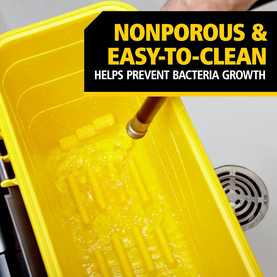 Rubbermaid Commercial Products HYGEN Charging Bucket for Microfiber Mops - Yellow Ladeeimer, Ladeeim