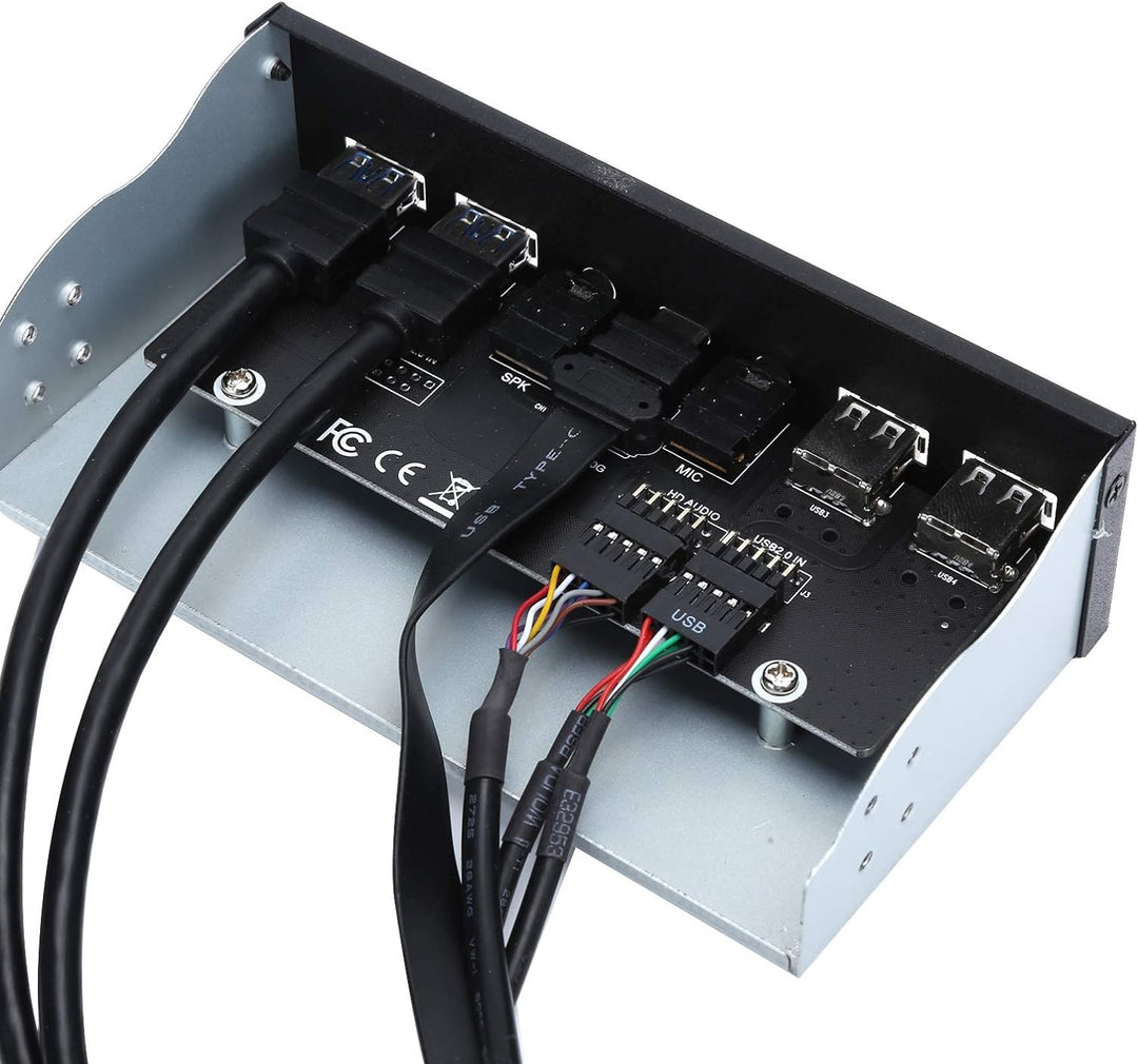 USB 3.0 Hub, PC-Frontplattenadapter, Mit High Definition Audio und Mikrofonanschluss, 2 Anschlüsse U