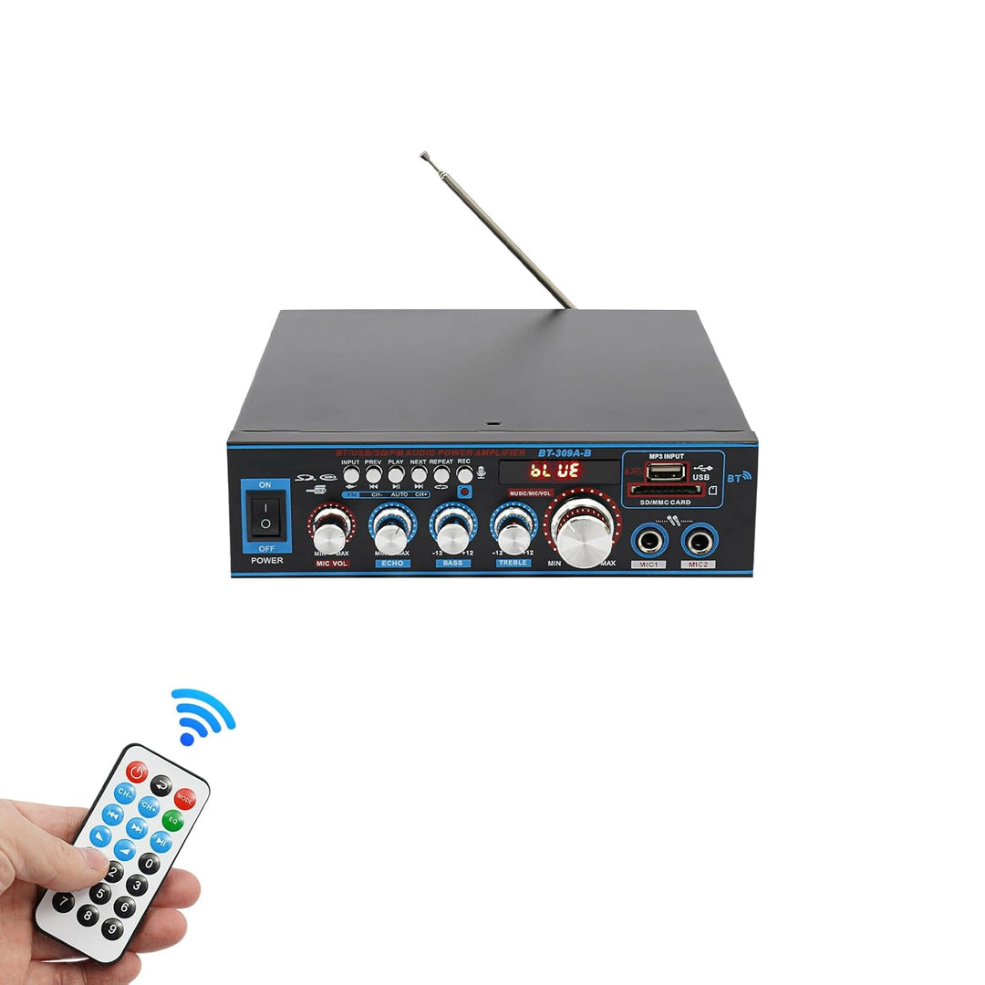 Audioverstärker 120W Bluetooth 5.0 Stereo Hi-Fi Heimkino Auto FM Radio MP3 USB SD Karte Karaoke 2 Mi