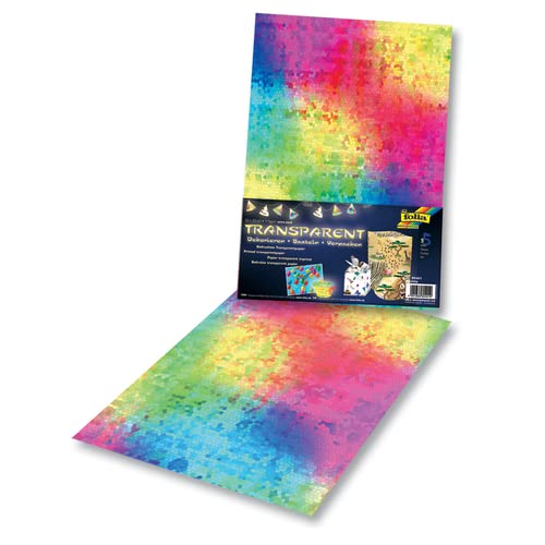 folia 80005 Transparentpapier 115 g/m², 50,5x70cm, Mosaik, bunt (10 Blatt)