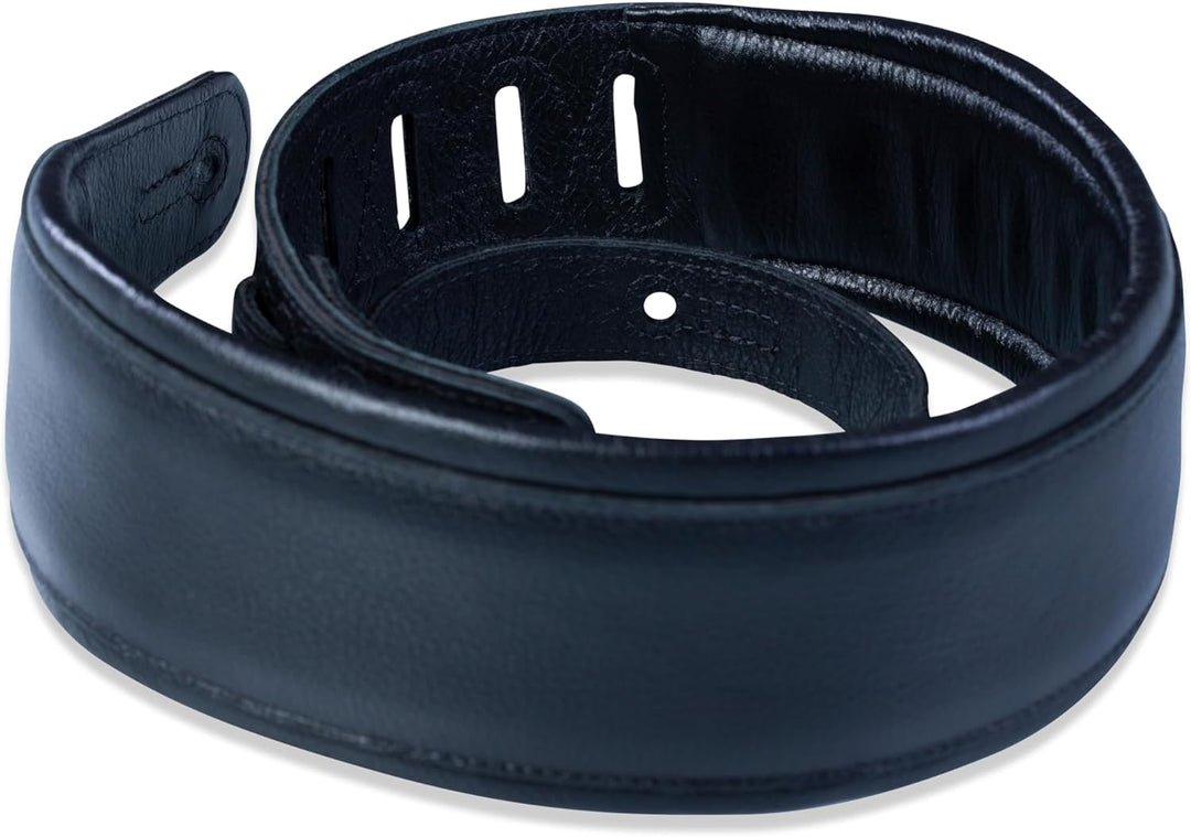 Levy's Leathers PM32-BLK Gitarrengurt, Leder, Schwarz Schwarz Einheitsgrösse, Schwarz Einheitsgrösse