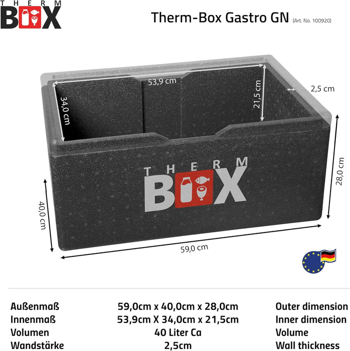 THERM BOX Profi Styroporboxen 5L bis 80L stapelbar Isolierbox Thermobox Warmhaltebox Kühlbox Thermob