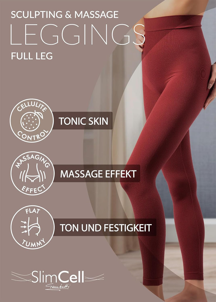 SLIMCELL Anti Cellulite Leggings Damen Draining - Shape Leggings Damen, Mikrofaser Shapewear Bauchwe