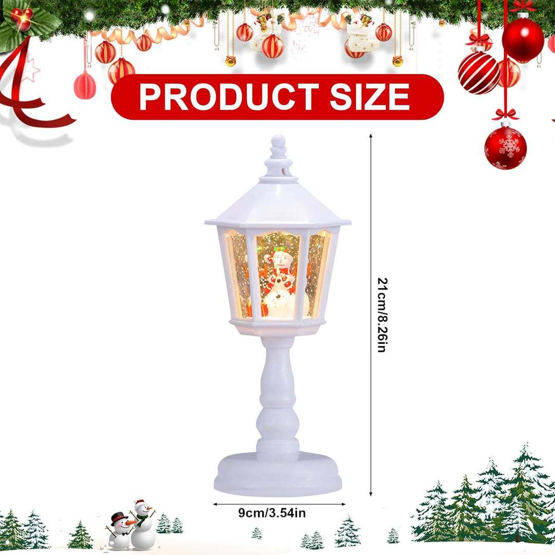 Shinybox Weihnachtsdeko Laterne, Schneelaterne Weihnachtskerze mit Musik, Weihnachten LED Deko, USB