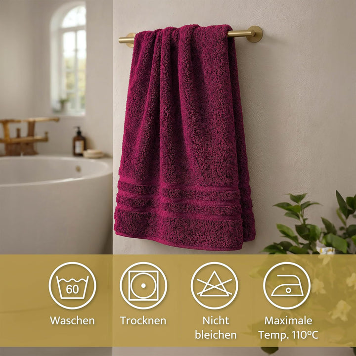 Lavea® 4er Set Handtuch 50x100 cm – Saugstarke und Weiche Handtücher aus 100% Baumwolle, Frottierser