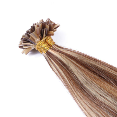 Keratin Bonding - # 4/24 GESTRÄHNT - 70cm - 150 Strähnen - 1g - 100% Remy Echthaar Haarverlängerung