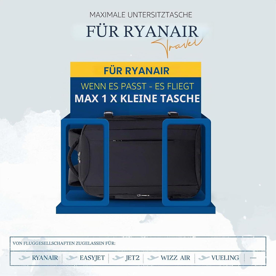 VMIKIV Handgepäck Rucksack 40x20x25 für Ryanair Rucksack Damen Wasserdicht Laptop Rucksack Herren fü