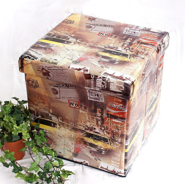 DanDiBo Hocker aus Kunstleder Sitzhocker 2009 Aufbewahrungsbox 40 cm Sitzwürfel Truhe Korb