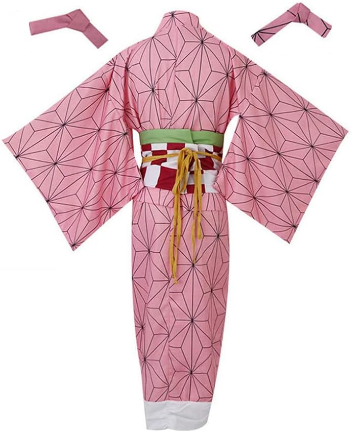 kelihood Japanischer Anime Demon Slayer Cosplay: Neozo Kamado Cosplay Kostüm Kimono Set Anime Cospla