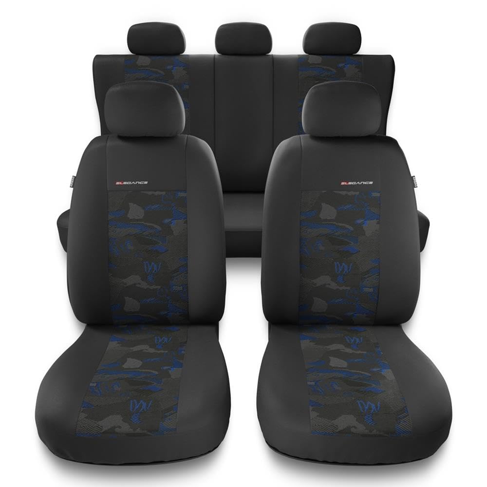 Mossa Sitzbezüge passend für Mercedes A Klasse W168 W169 (1997-2012) UNE-BL Blau UNE-BL Full Set, Bl