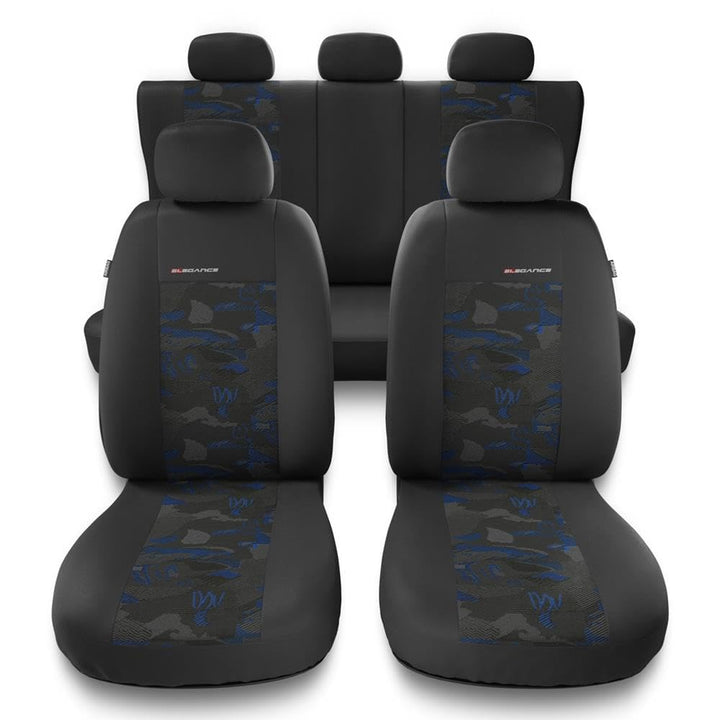 Mossa Sitzbezüge passend für Mercedes A Klasse W168 W169 (1997-2012) UNE-BL Blau UNE-BL Full Set, Bl