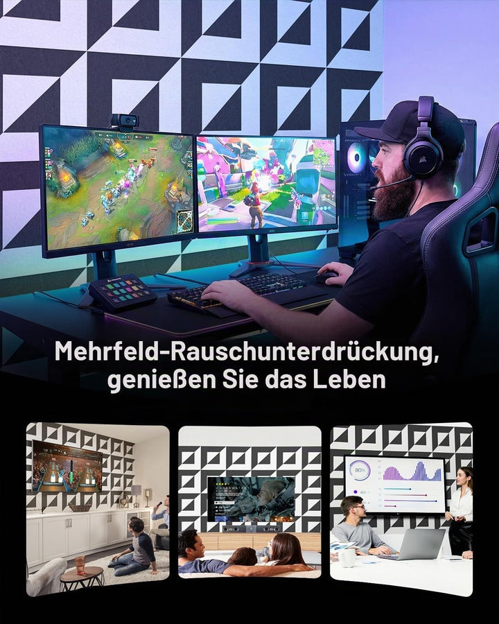 Soundsbay Akustikpaneele 3D Selbstklebend 12 Stück Schwarz-Weiss 30x30x0.9cm | Dekorative aus Filz,