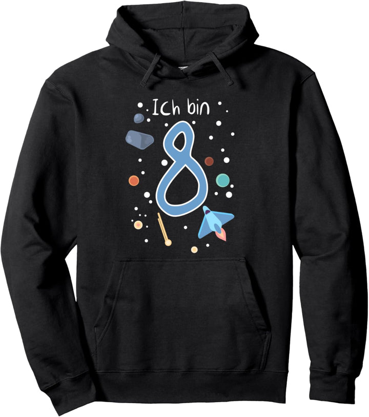 Ich Bin 8 - Weltraum - 8. Geburtstag Geschenk Jungen Pullover Hoodie