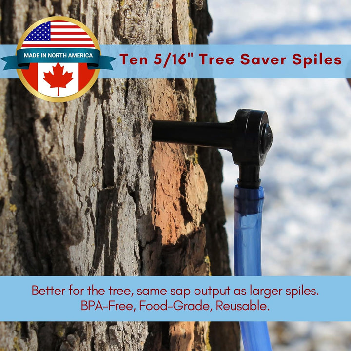Ahornsirup Tree Tapping Kit - (10) Wasserhähne + (10) 3 Fuss Drop Line Tubes + (2) 1 Quart Ahorn-Saf