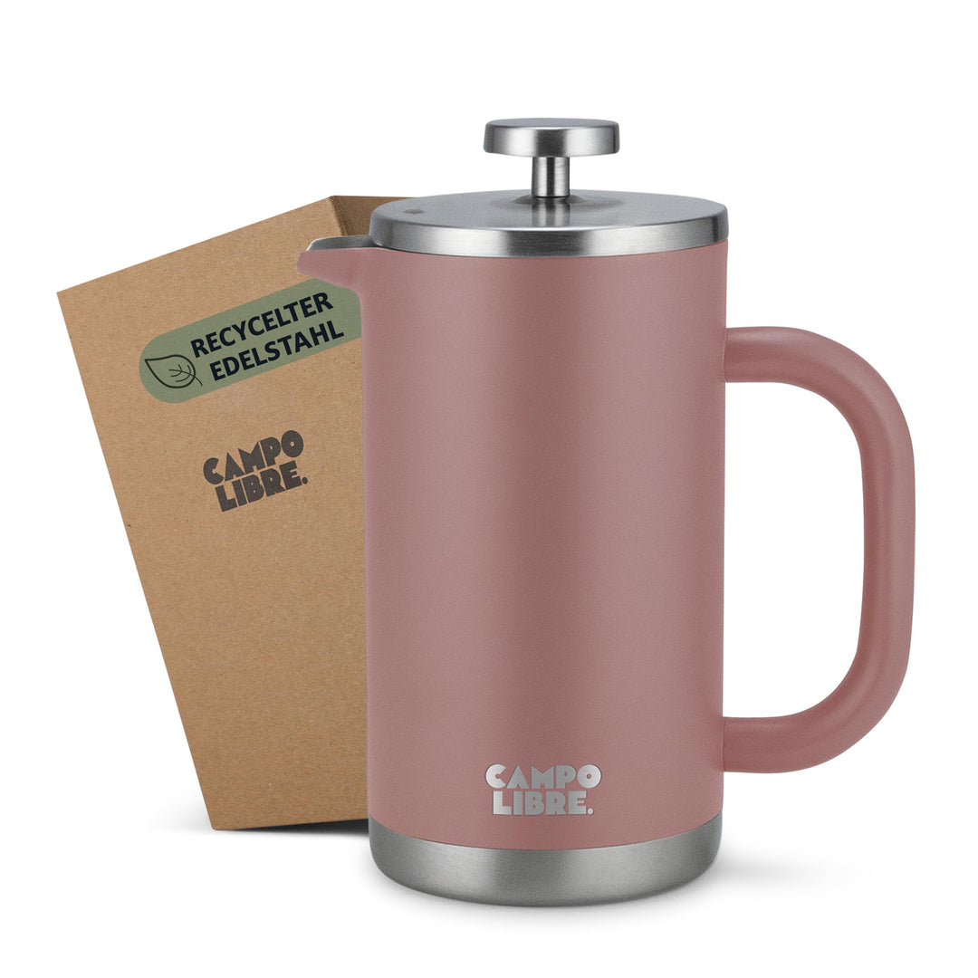 Campo Libre. Giorgio. French Press I Kaffeebereiter aus doppelwandigem Edelstahl 0,6l I plastikfreie
