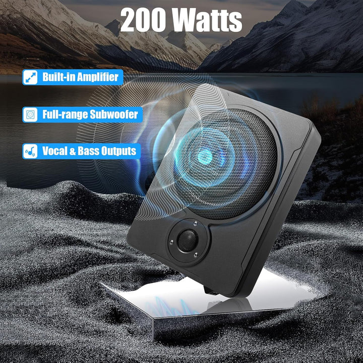 Aktiv Subwoofer für Auto 8 Zoll 600W, Bass Box fürs Auto mit Hohen Aktivlautsprechern Und Verstärker