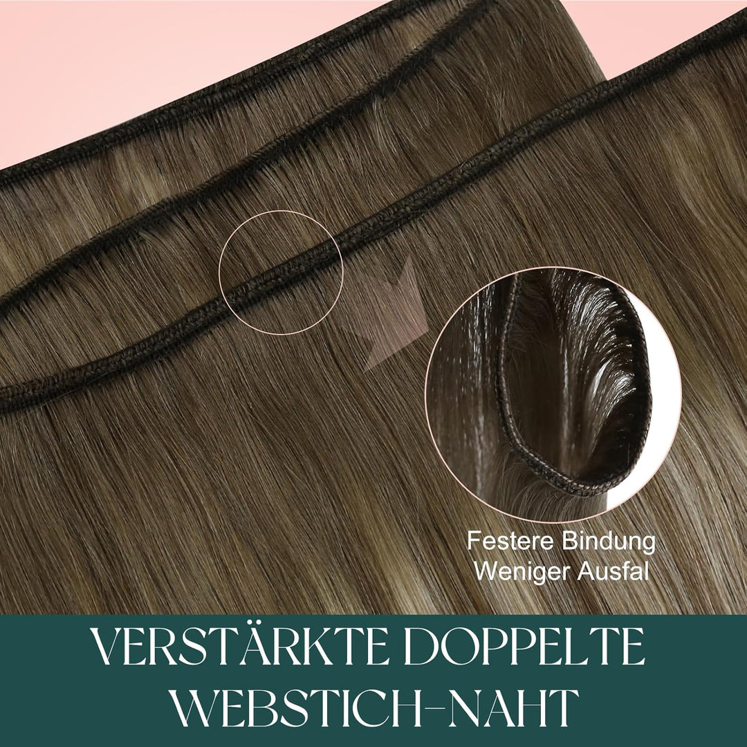 Easyouth Tressen Echthaar Bundles Haartressen Echthaar 30 cm Weisse Blondine 70g Remy Human Hair Tre