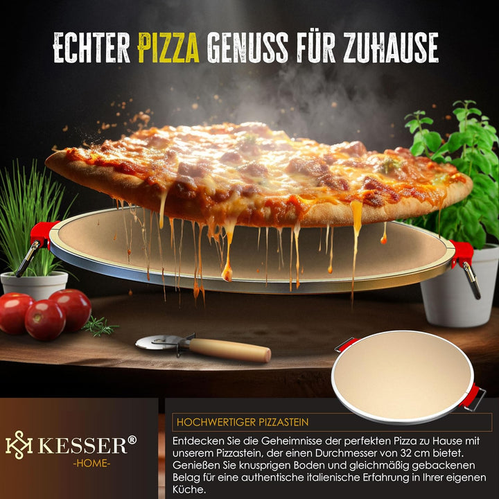 KESSER® Pizza-Ofen elektrisch bis 400 Grad | Elektrischer Pizzabäcker 1200W mit feuerfester Steinpla