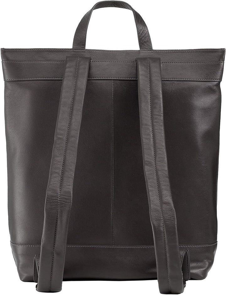 DUDU Herrenrucksack, weicher lässiger Damenrucksack aus echtem Leder mit Reissverschluss Grosser bun