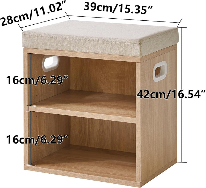 YMYNY Schuhbank mit Sitzfläche, Schuhschrank mit sitzbank, Schuhregal Klein mit Sitzbank, Sitzbank m