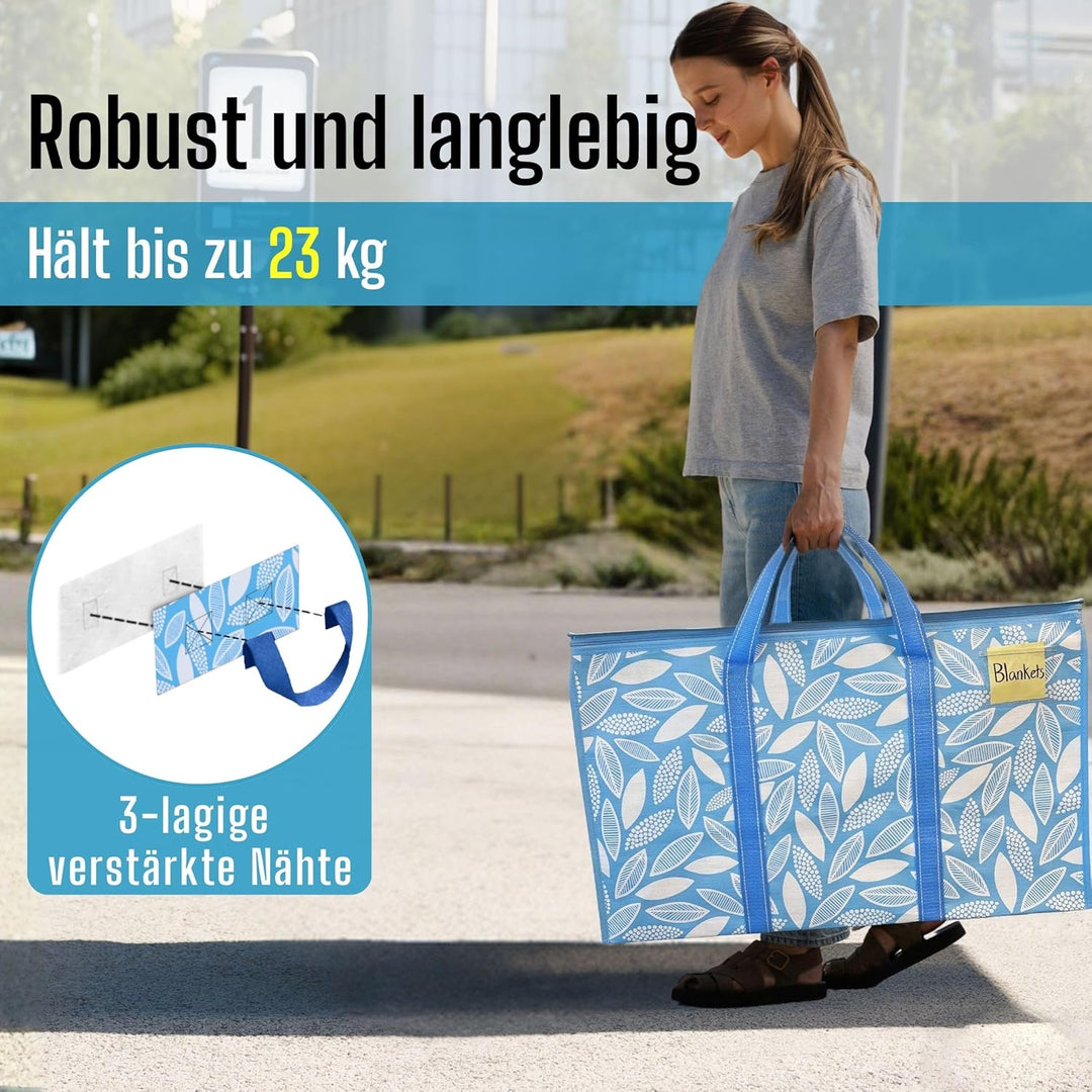 VENO 102 Liter Grosse Aufbewahrungstasche, Aufbewahrungsbox, Starke Griffe Umzugstaschen mit Reissve