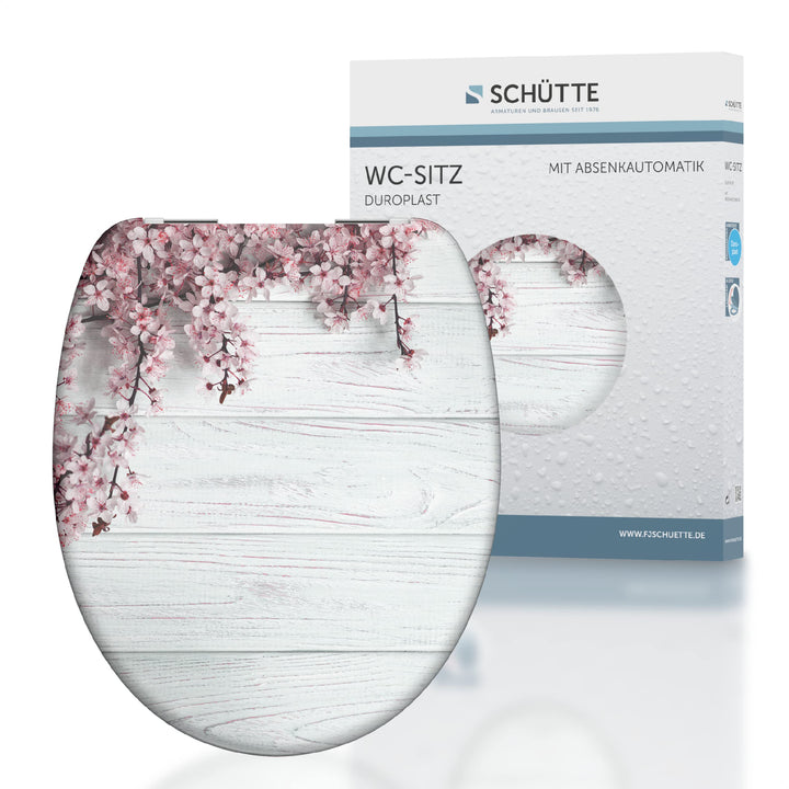 Schütte WC-Sitz FLOWERS & WOOD mit Absenkautomatik, Toilettendeckel mit Motiv, Duroplast Klodeckel (