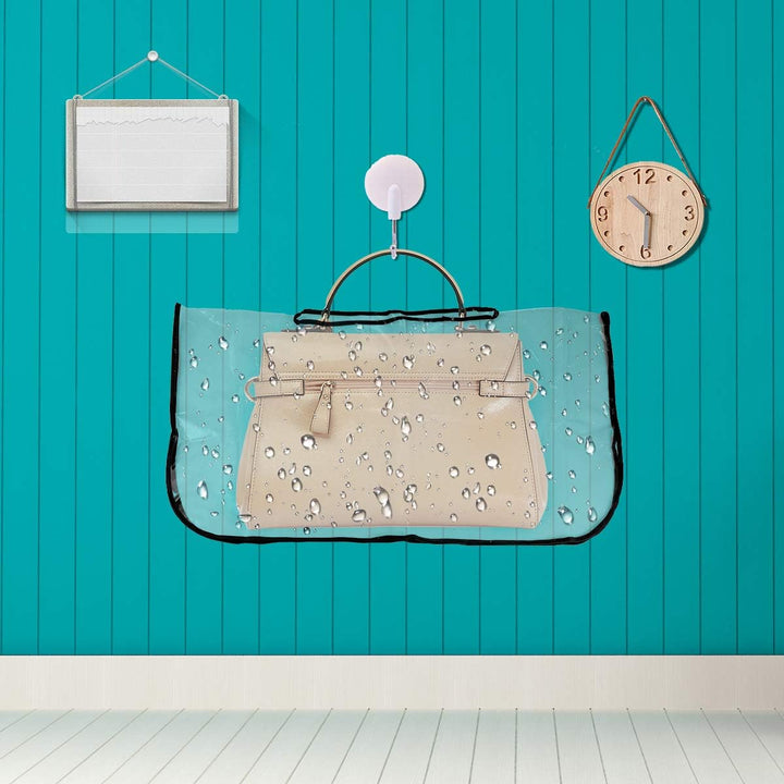 Lurrose 1 x PVC-Regenschutz für die Handtasche im Freien (Transparent, Grifföffnung 32 cm)