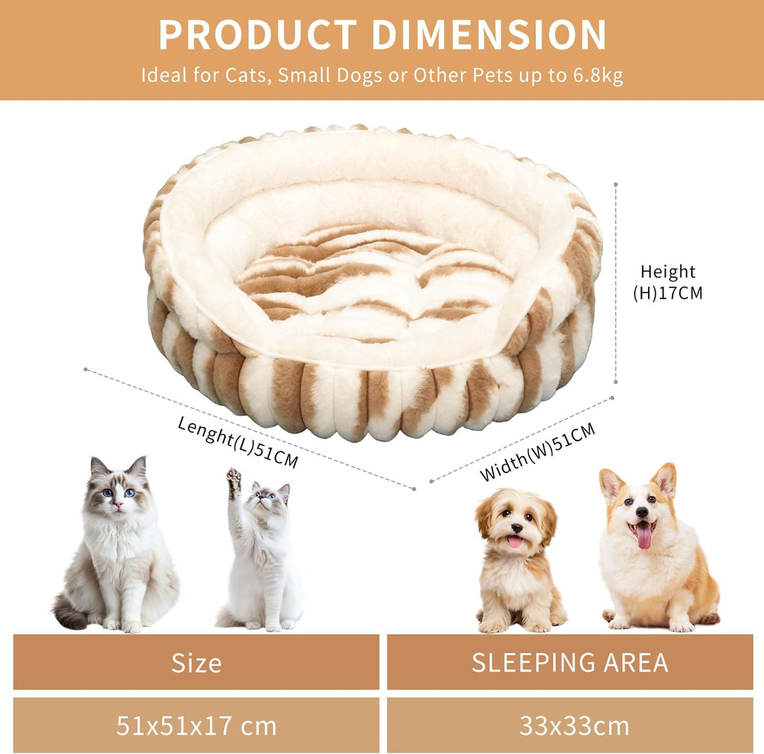Katzenbetten für Hauskatzen, Kätzchenbett, Donut-waschbar, beruhigend, flauschig, mit Rutschfester U
