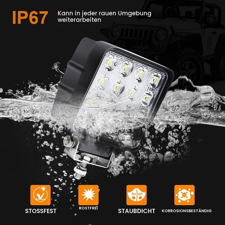 Lospitch Rechteck LED Arbeitsscheinwerfer 12Volt 24V 48W LED Scheinwerfer für traktor,LKW,Offroad, S