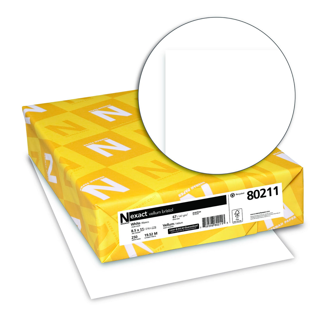 Neenah Paper Exact Pergamentborsten, 30,4 kg, 21,6 x 27,9 cm, 250 Blatt, weiss, 94 Helligkeit (80211