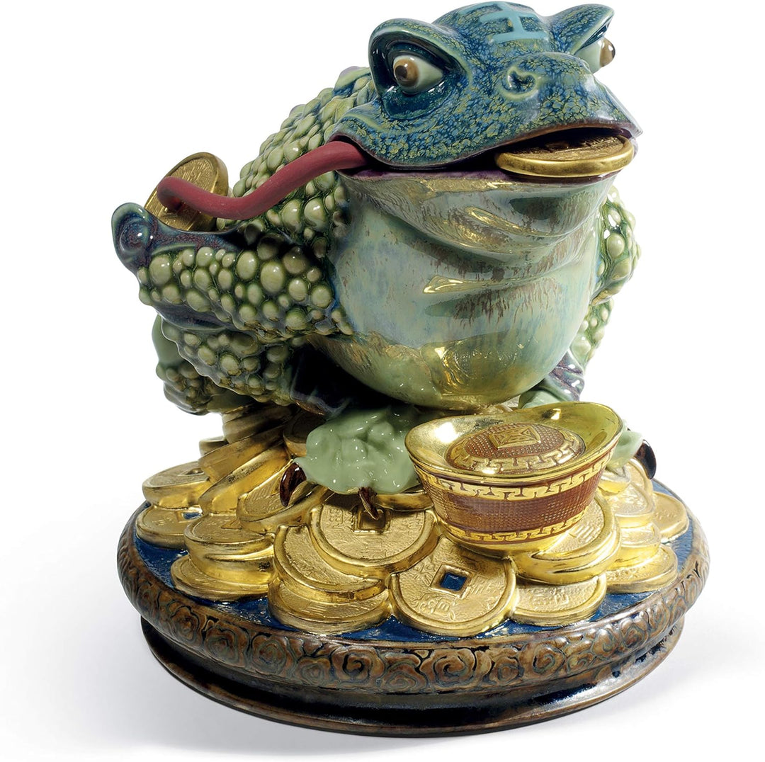 LLADRÓ Figur Glücksfrosch. Limitierte Auflage. Frosch. Porzellan.