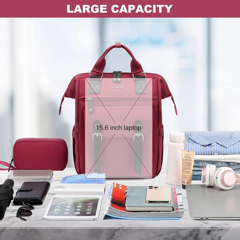 LOVEVOOK Laptop Rucksack Damen, 15,6 Zoll Schulrucksack Mädchen Teenager mit Datenkabel-Beutel & USB