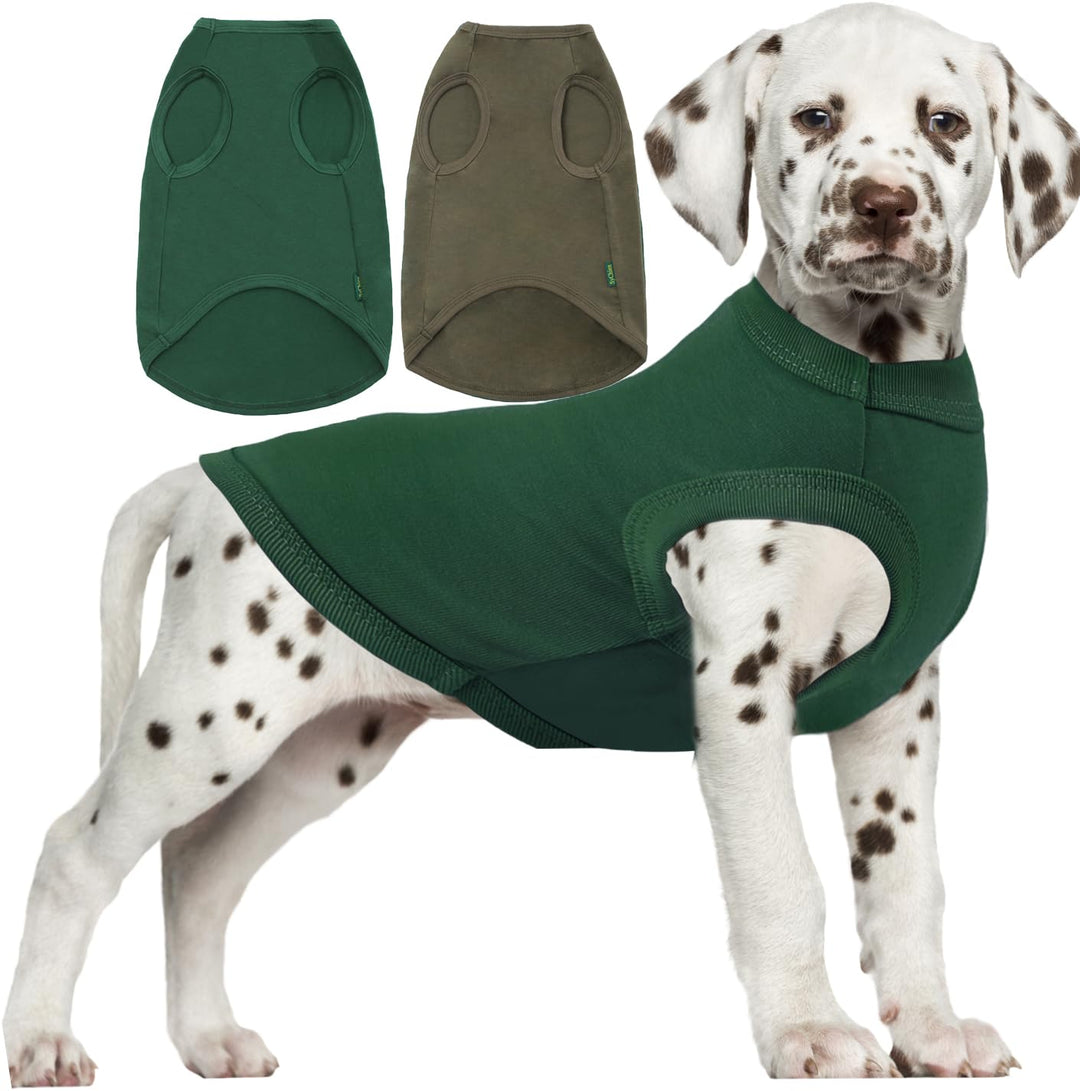Sychien Einfarbige Hunde-Shirts, solide Hundekleidung, leichtes, dehnbares T-Shirt, ärmellos, blanko