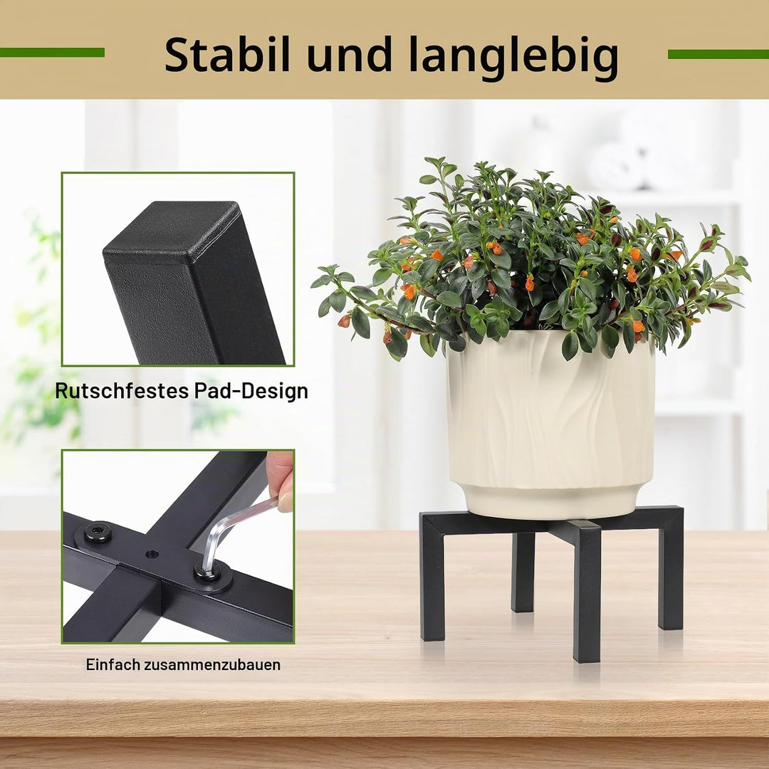 Pflanzenständer für drinnen und draussen, robuster Metall-Blumentopfhalter, Mitte des Jahrhunderts,