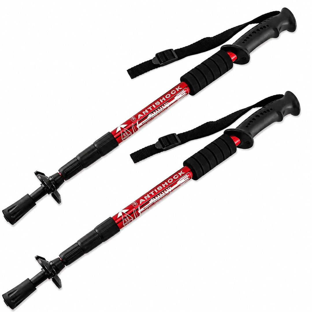 MidGard Teleskop Nordic Walking Stöcke, 50-110 cm höhenverstellbar, Antischock Dämpfung, Wanderstöck