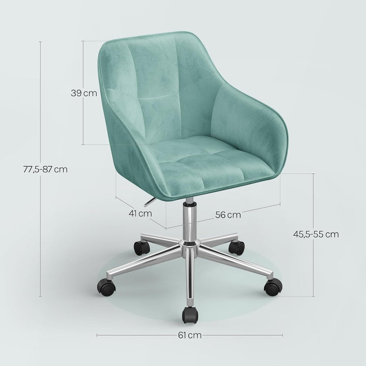 WOLTU Homeoffice Stuhl, Schreibtischstuhl, Drehstuhl, Schminkstuhl, höhenverstellbar, bis 150 kg bel