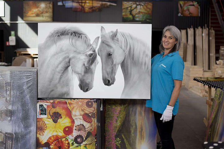Startonight Bilder - Weisse Pferde Lieben - Leinwandbilder Moderne Kunst, Wanddeko Kunstdrucke, Wand