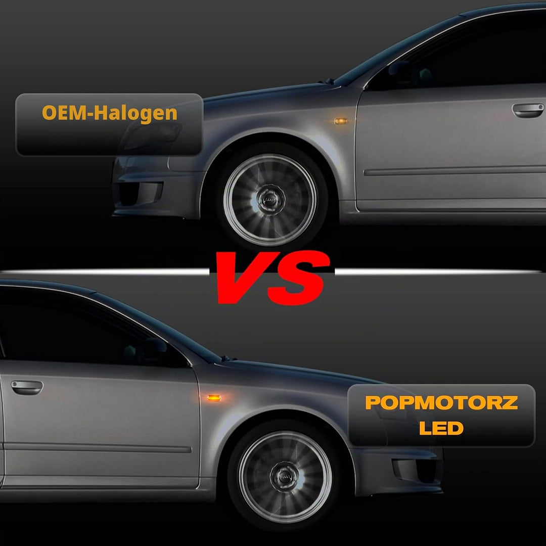 POPMOTORZ LED Blinker Seitenblinker mit Canbus Fehlerfrei 2835 SMD für A-udi A3 8P/S3 8P/A4 B6/A4 B7