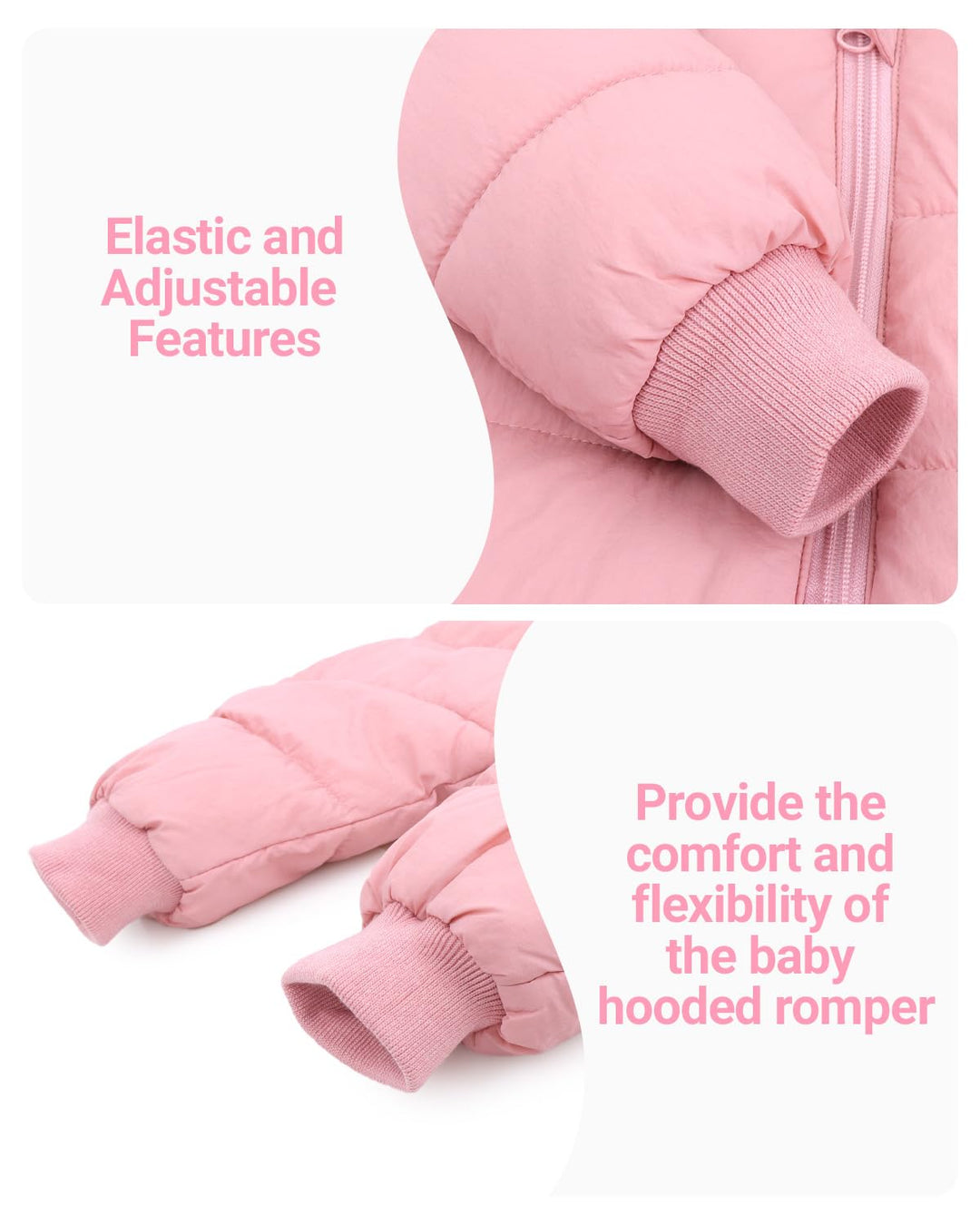 Baby Winter Overall mit Kapuze, Strampler Schneeanzug Jungen Mädchen Langarm Jumpsuit Warm Outfits G