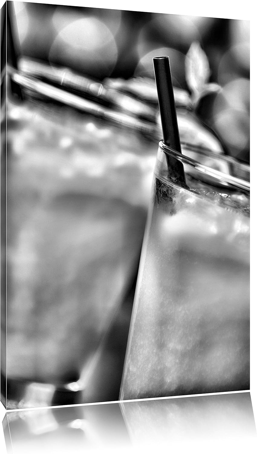 Pixxprint Monocrome, frischer Sommercocktail, Format: 100x70 auf Leinwand, 100x70