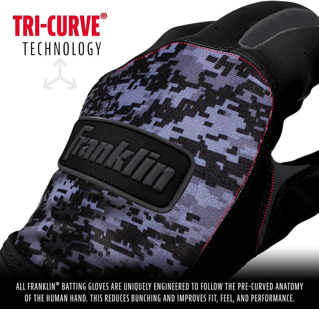 Franklin Sports MLB Digitek Baseball-Schlaghandschuhe schwarz / schwarz M, schwarz / schwarz M