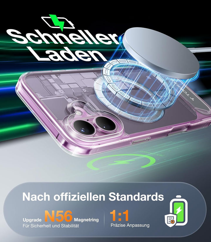 TORRAS Ostand L1 für iPhone 16 Plus Hülle mit Flügelständer Kompatibel mit MagSafe-Zubehör 3,66m Zer