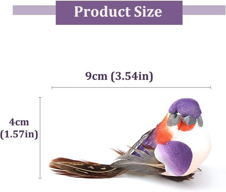 Yolococa Künstliche Vögel aus Federn mit Klammern, Weihnachtsbaum, Dekoration, Vogelornamente, Mehrf
