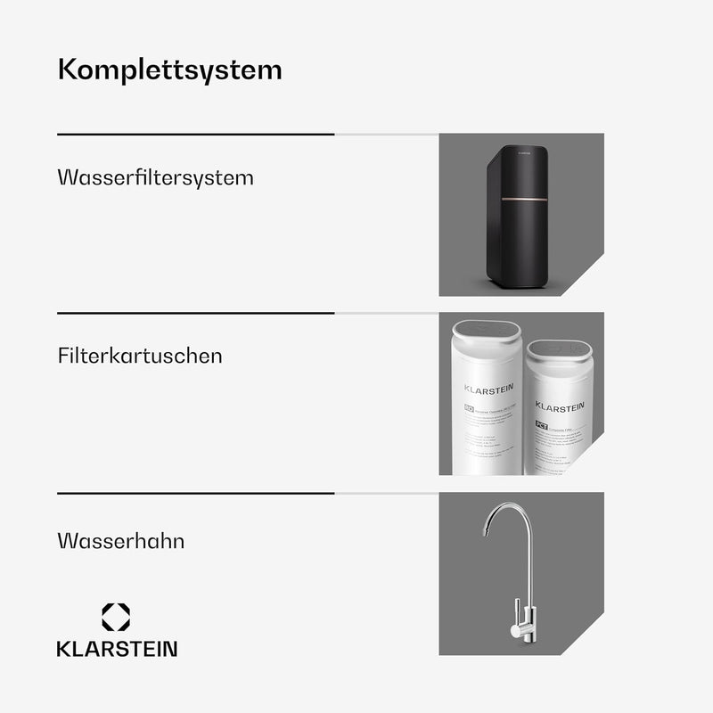 Klarstein Osmose-Wasserfilter-System für Umkehrosmose, 800GPD Untertisch Wasserfilter-System für Tri
