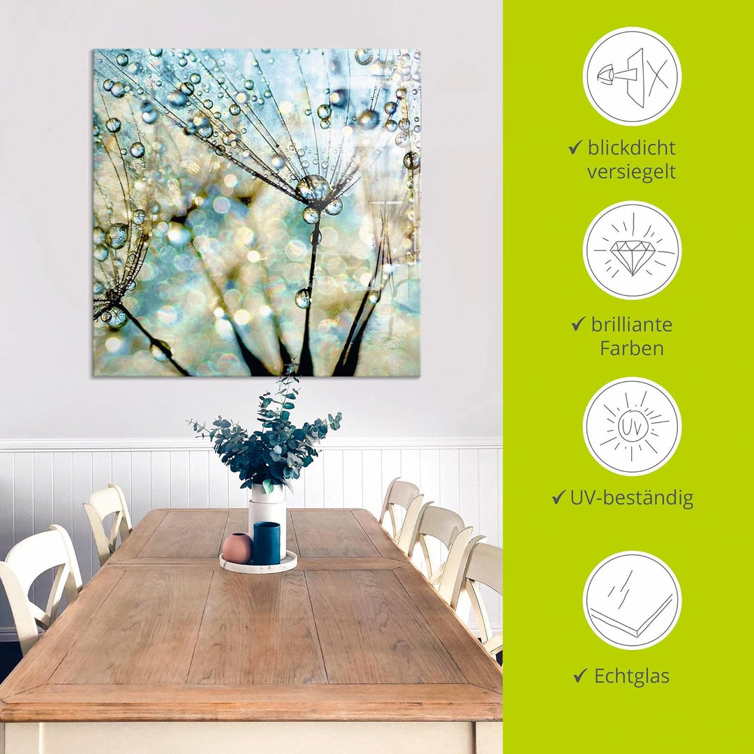 ARTland Glasbilder Wandbild Glas Bild einteilig 50 x 50 cm Quadratisch Wellness innere Ruhe Pflanzen