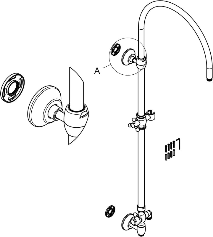 Kupfer Dusch-Set mit Unterputz-Armatur Nostalgie Retro Duschsystem Aufputz Dusche mit Unterputzarmat