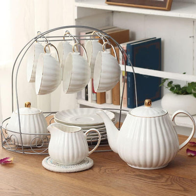 TOPBATHY Kaffeetasse Teekanne Aus Weisser Keramik K?niglicher Keramik Teekanne Porzellan Teekanne Fü
